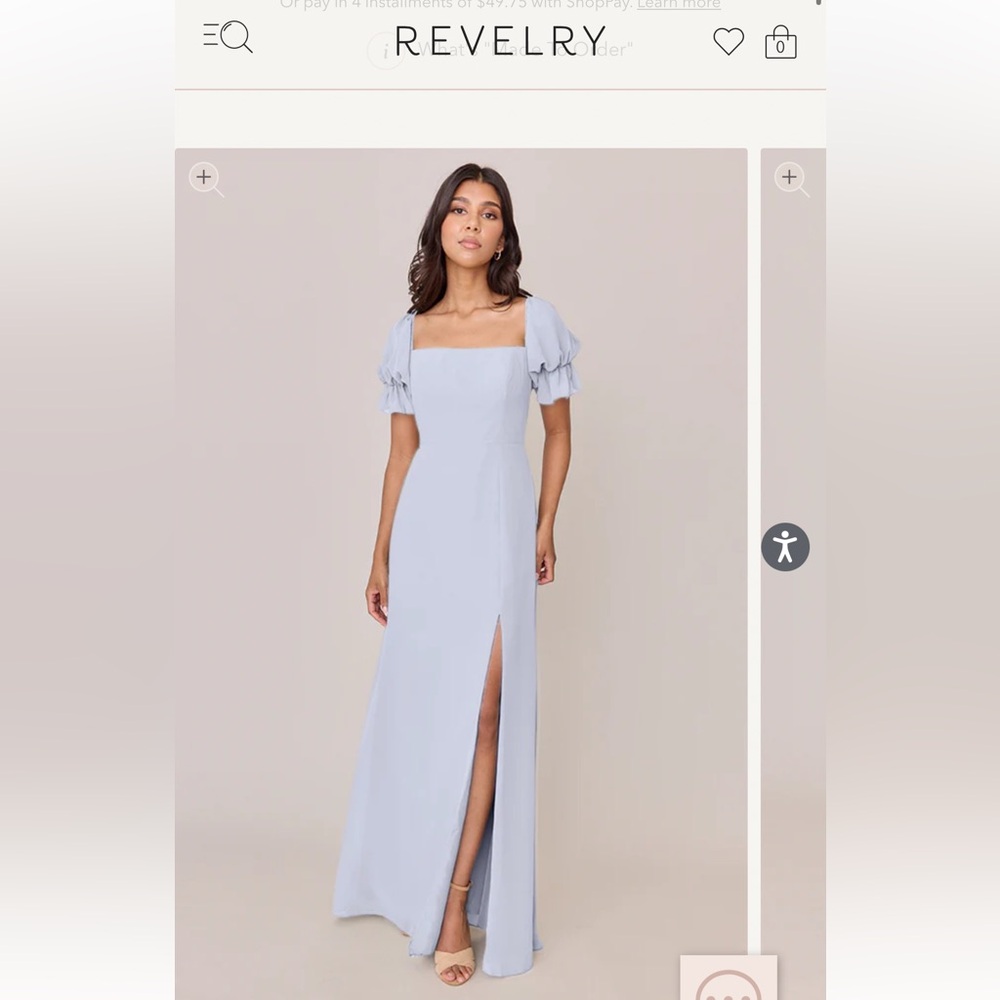 Revelry Periwinkle Bridesmaid Dress with Puff Sleeves